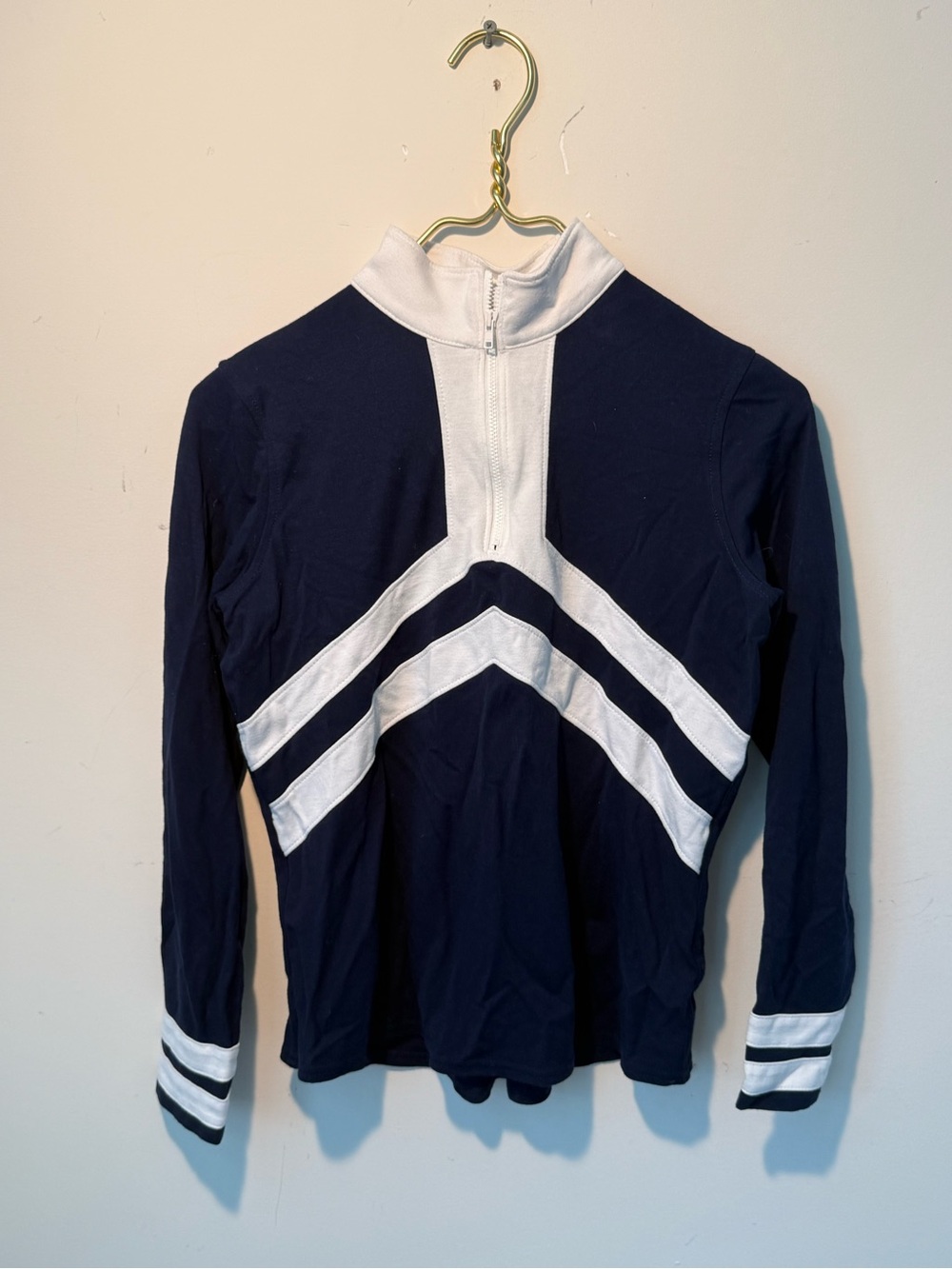 Belyn Key Navy and White Logo Tag Top